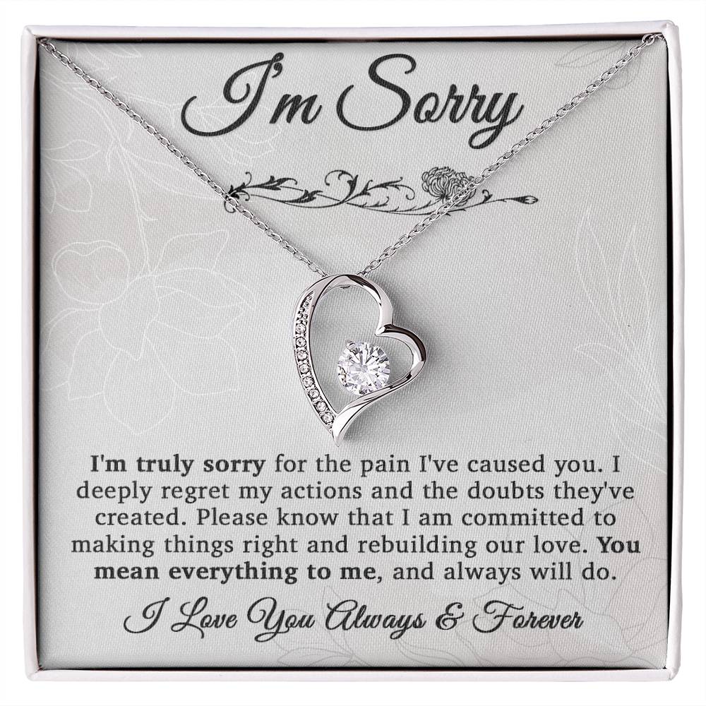 I'm Sorry Necklace For Wife, Apology Gift For Her, Forgiveness Gift