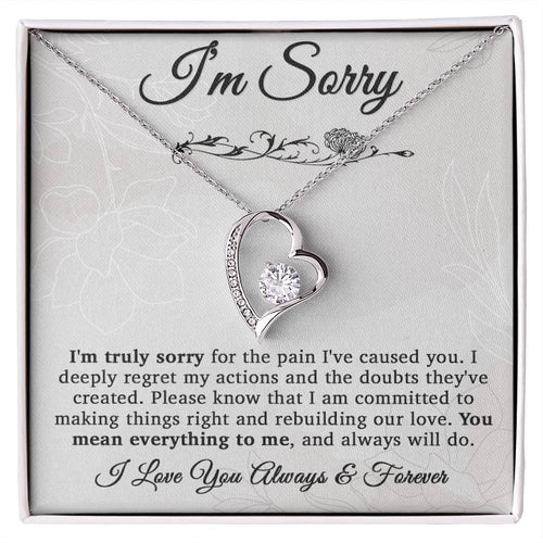 I'm Sorry Necklace For Wife, Apology Gift For Her, Forgiveness Gift