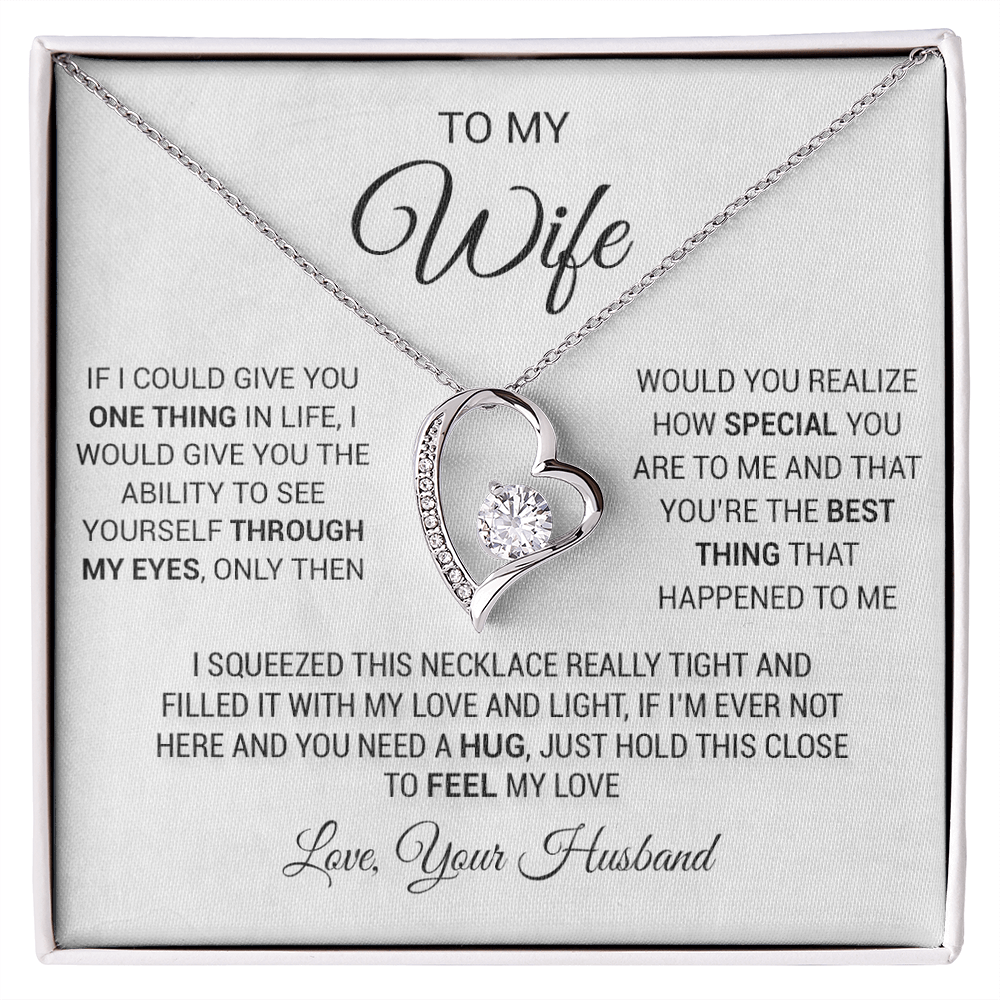 To My Wife Necklace, Gift For Wife, Anniversary Gift For Wife, Christmas Gift 1_5_White