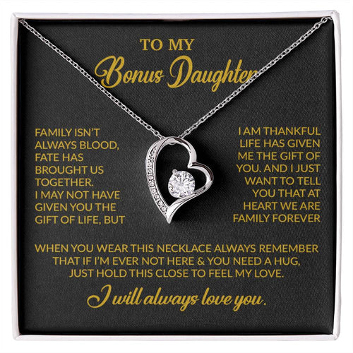 To My Bonus Daughter Necklace, Gift for Bonus Daughter, Step Daughter Birthday 2_10_Gold
