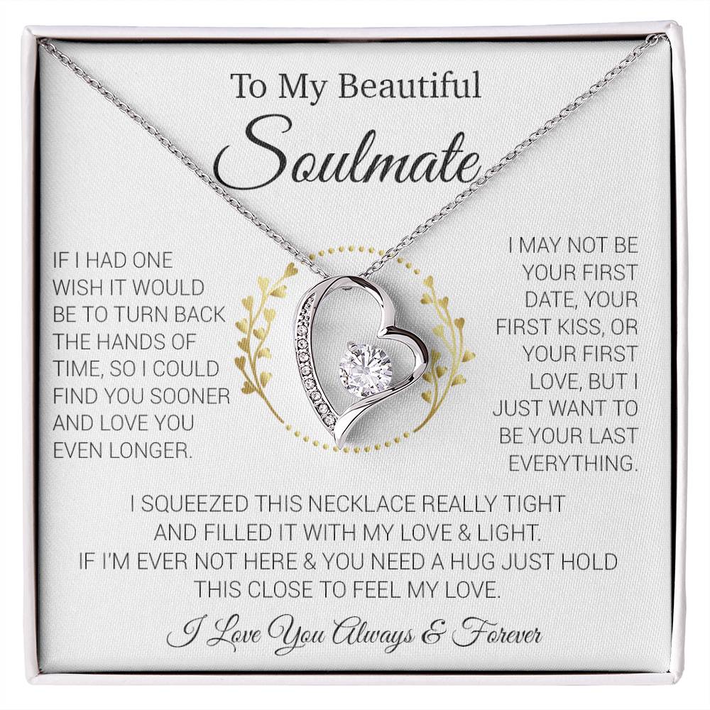 To My Soulmate Necklace, Gift For Soulmate, Anniversary Gift, Christmas Gift_White