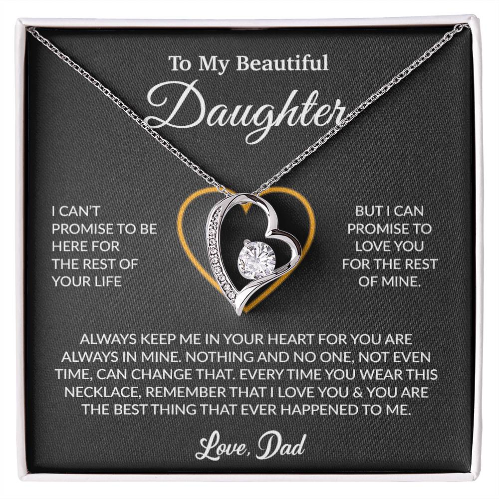 To My Daughter Necklace, Gift for Daughter from Dad, Father Daughter Necklace 6_6_Black