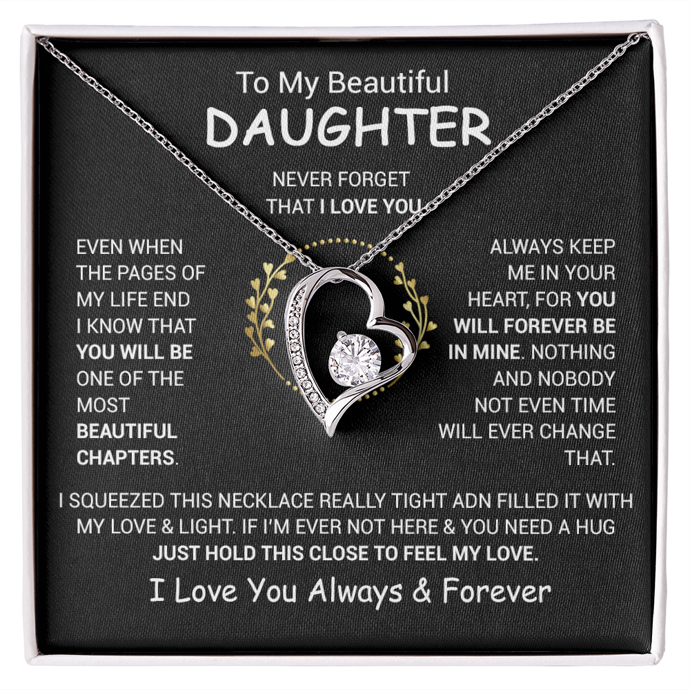 To My Daughter Necklace, Daughter Father Necklace, Daughter Gift From Dad, Mom 13_12_Black