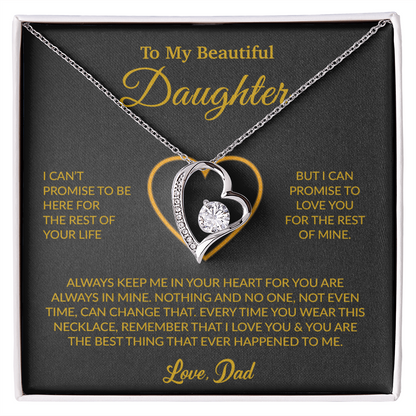 To My Daughter Necklace, Gift for Daughter from Dad, Father Daughter Necklace 6_6_Gold