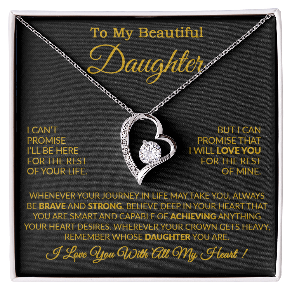 To My Daughter Necklace Gift From Dad, Daughter Gift, Father Daughter Necklace 16_9_Gold