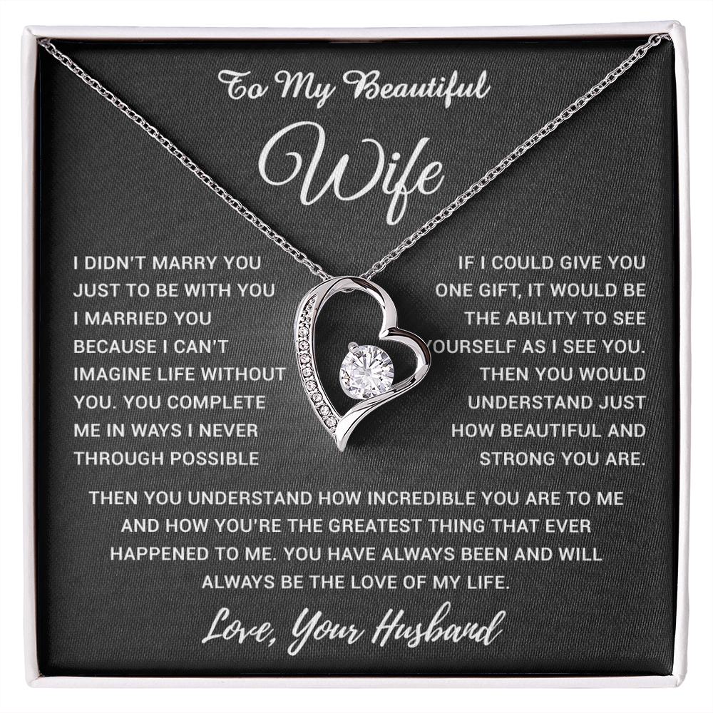 To My Wife Necklace, Gift For Wife, Anniversary Gift For Wife, Necklace For Wife 19_5_Black