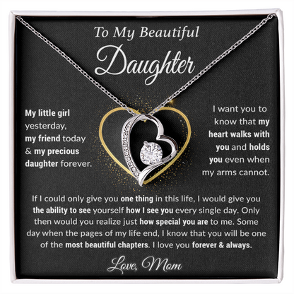 To My Daughter Necklace, Gift For Daughter From Mom, Daughter Birthday Gift