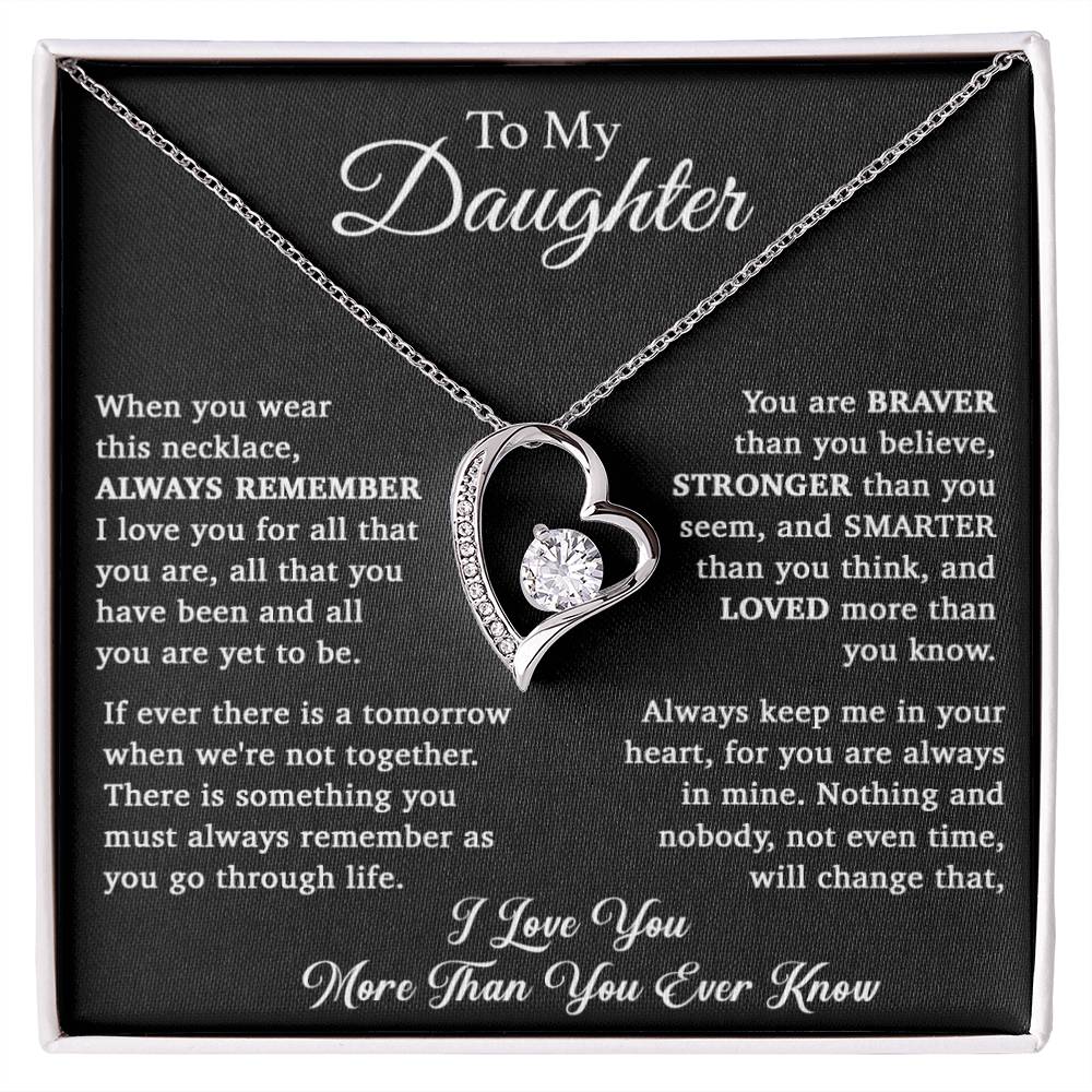 To My Daughter Necklace, Daughter Father Necklace, Daughter Gift From Dad, Mom 15_11_Black