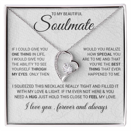 To My Beautiful Soulmate Necklace, Gift for Wife, Girlfriend, Anniversary Gift, Christmas Gift for Her, Birthday Gifts