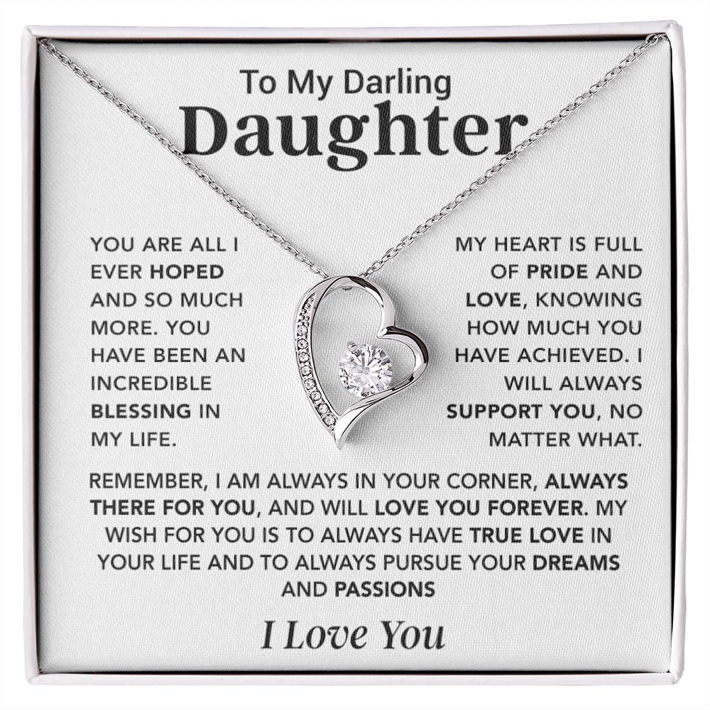 To My Darling Daughter Necklace, Gift for Daughter ,Birthday Gift for Her