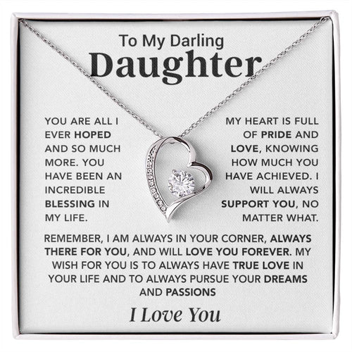 To My Darling Daughter Necklace, Gift for Daughter ,Birthday Gift for Her