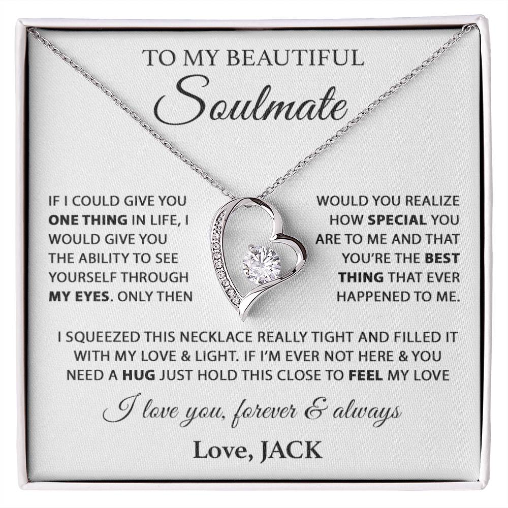 Custom To My Soulmate Necklace Gift For Girlfriend Wife Birthday Gifts Christmas Gifts