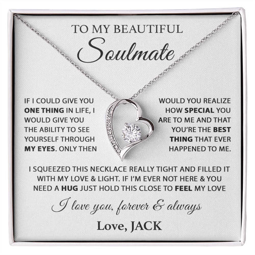 Custom To My Soulmate Necklace Gift For Girlfriend Wife Birthday Gifts Christmas Gifts