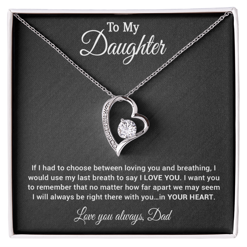 To My Daughter Necklace, Daughter Father Necklace, Daughter Gift from Dad 30_4_Black