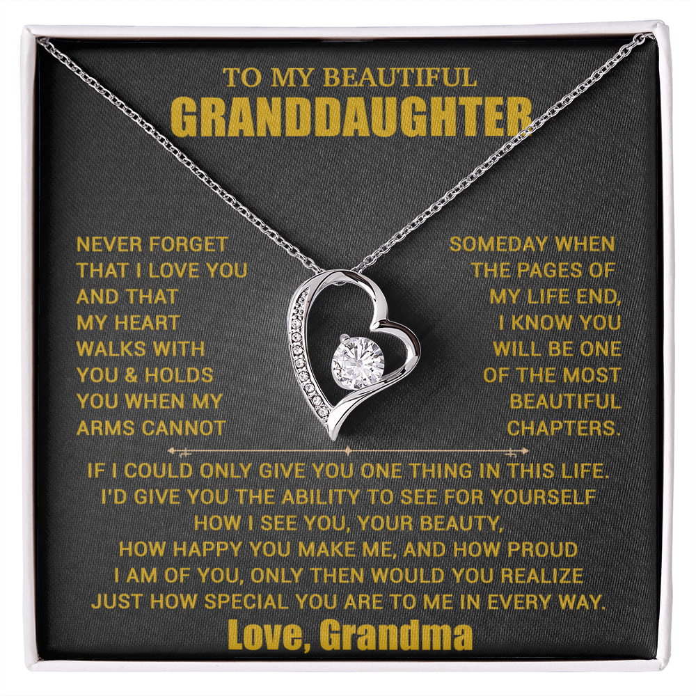 To My Granddaughter Necklace, Granddaughter Gift from Grandma, Christmas Gift 19_8_Gold