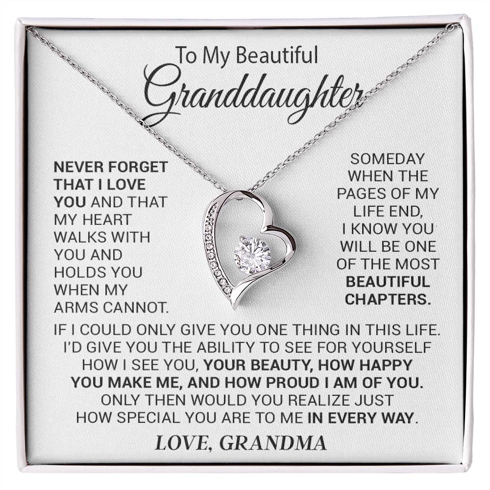 To My Granddaughter Necklace, Gift For Your Granddaughter, Christmas,Anniversary