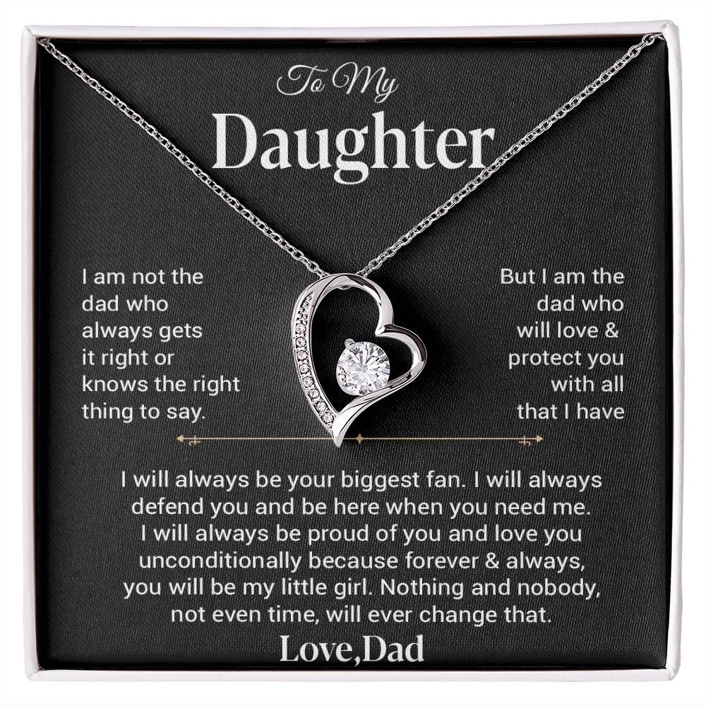 To My Daughter Necklace, Gift for Daughter from Dad, Father Daughter Necklace 21_11_Black