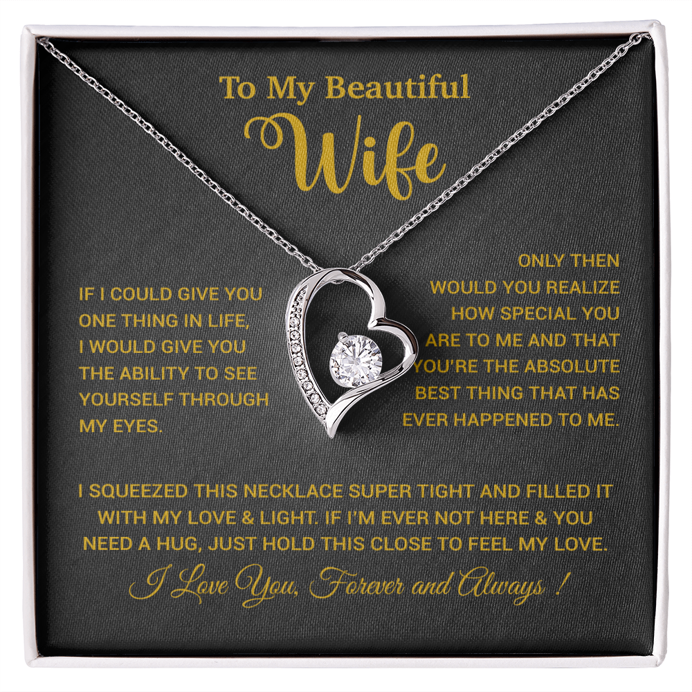 To My Wife Necklace, Wife Gift From Husband, Wife Husband Necklace, Christmas Gift 19_9_Gold