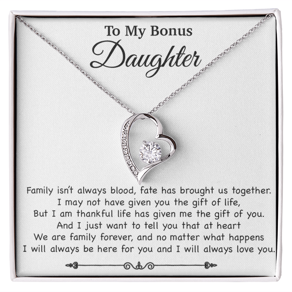 To My Bonus Daughter Necklace, Gift for Bonus Daughter, Step Daughter Birthday 2_11_White