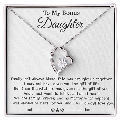 To My Bonus Daughter Necklace, Gift for Bonus Daughter, Step Daughter Birthday 2_11_White