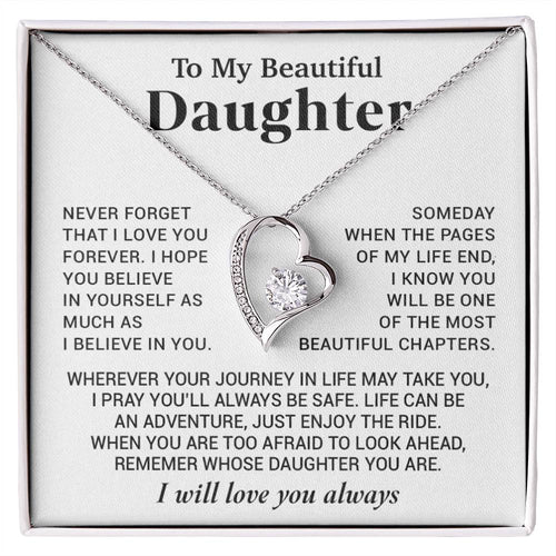 To My Beautiful Daughter Necklace, Sentimental Gift for Daughter From Mom