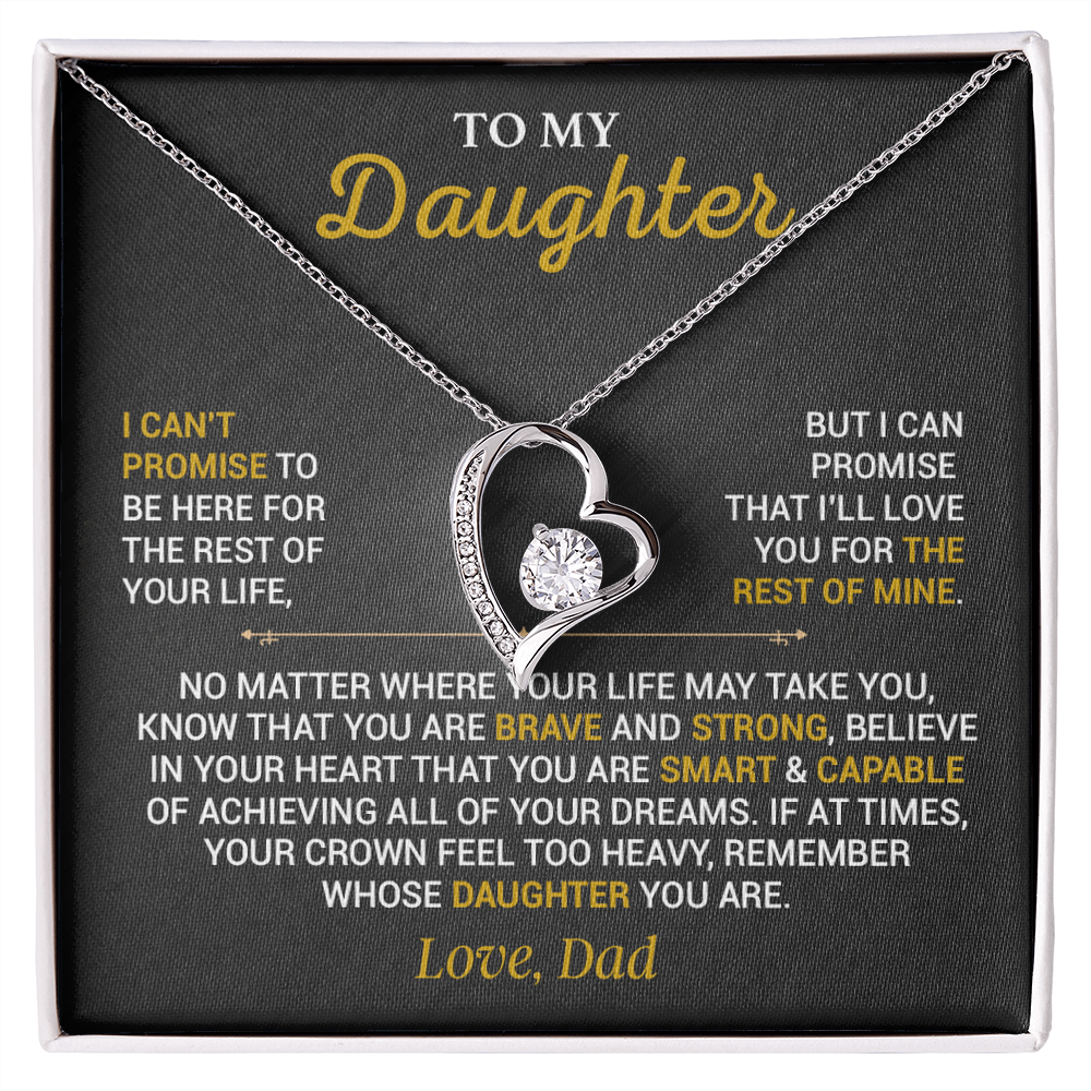 To My Daughter Necklace, Gift for Daughter from Dad,Daughter Father Necklace 7_10_Black