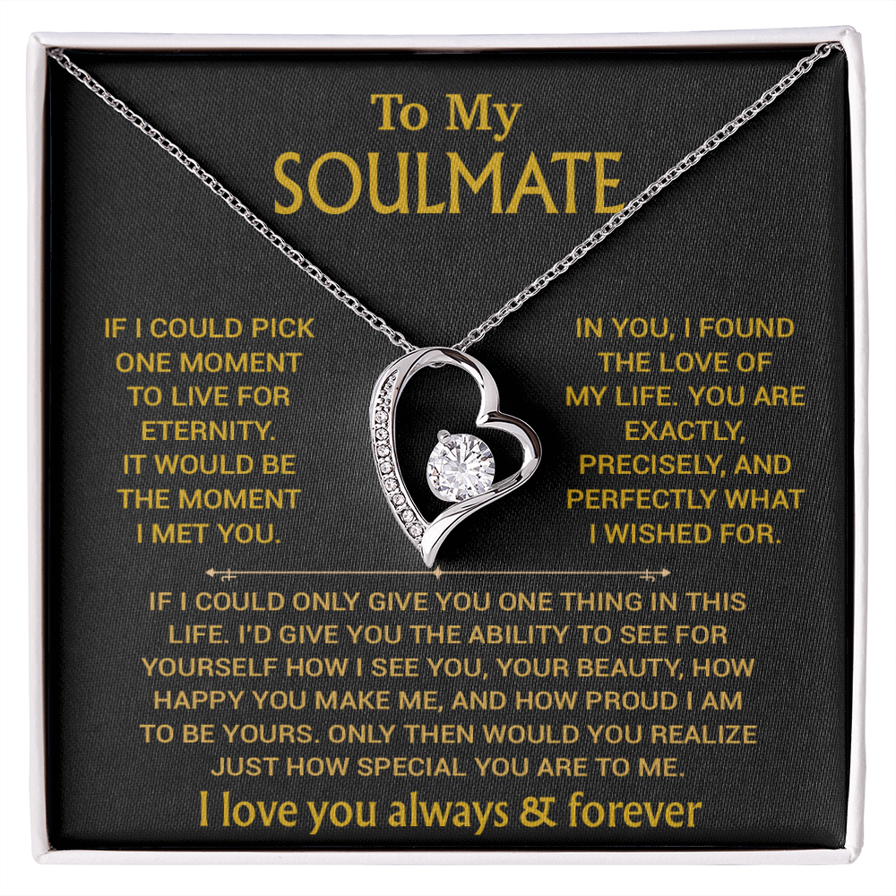 To My Soulmate Necklace, Soulmate Gift, Gift For Girlfriend, Christmas Gift 27_8_Gold