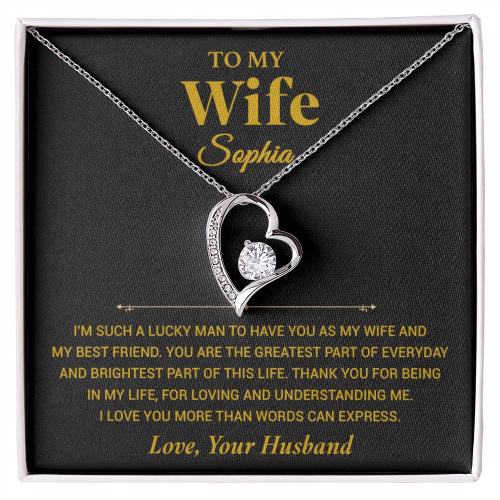 Custom To My Wife Necklace , Anniversary Gift Wife , Valentines Gift for Wife, Christmas Gifts