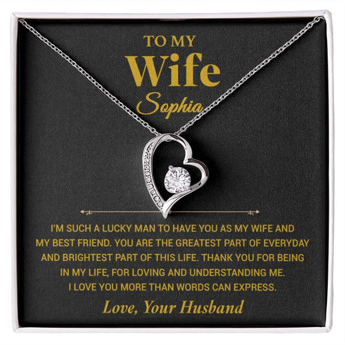 Custom To My Wife Necklace , Anniversary Gift Wife , Valentines Gift for Wife, Christmas Gifts