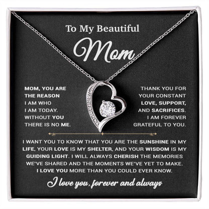 To My Mom Necklace, Sentimental Mother's Day Gift For Mom From Son 31_3_Black