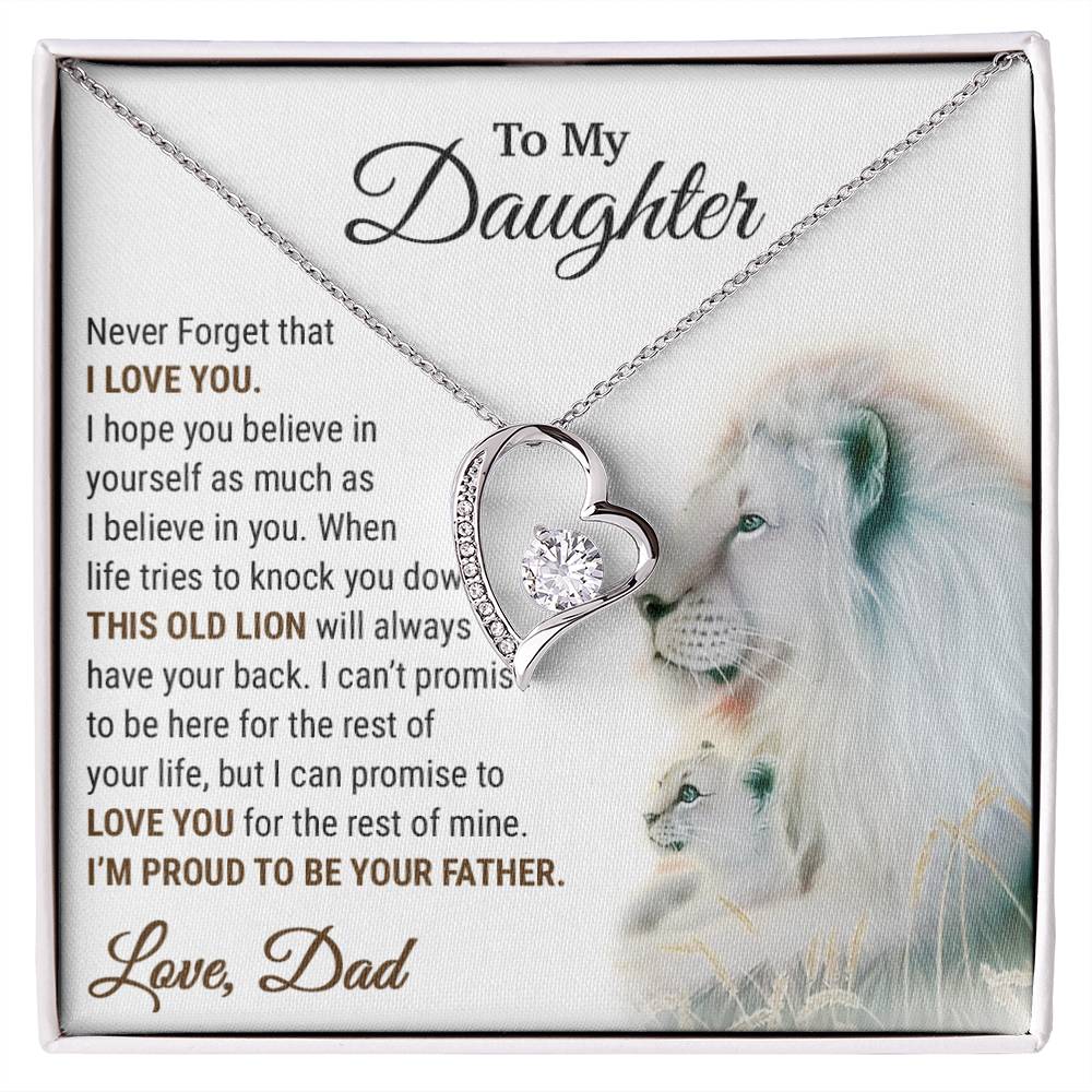 To My Daughter Necklace, Xmas Gift For Daughter From Dad, Daughter Father Lion