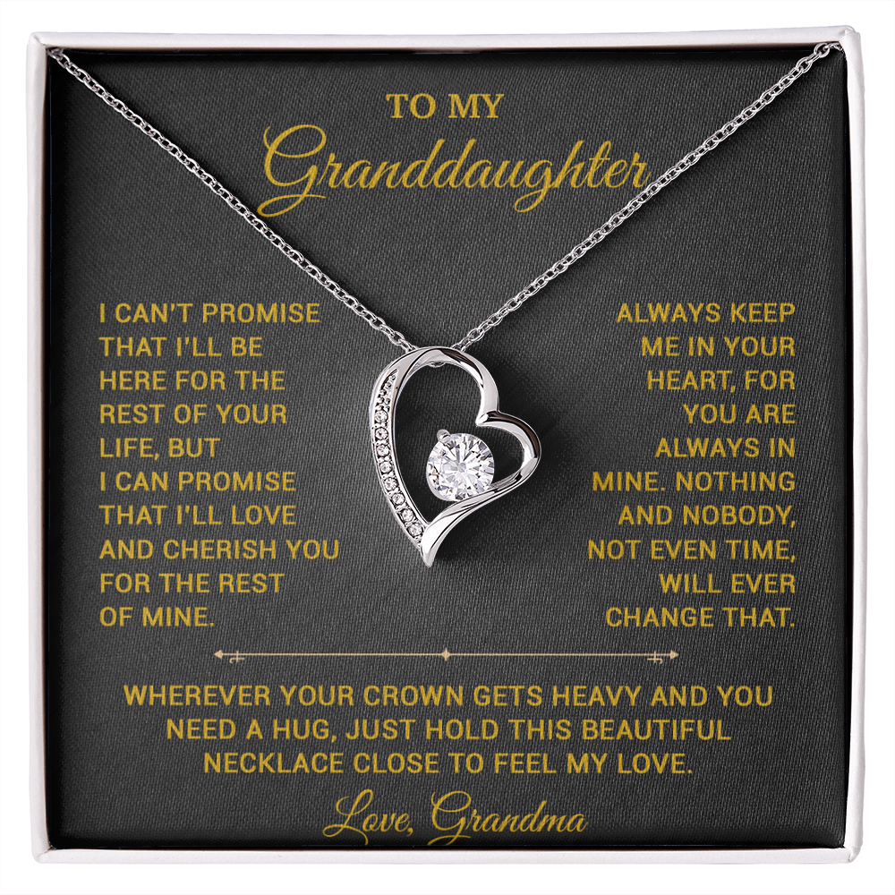 To My Granddaughter Necklace, Granddaughter Gift from Grandma, Christmas Gift 20_8_Gold
