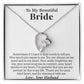To My Beautiful Bride Necklace,Bride Wedding Necklace, Gift For Bride, Wedding Gift