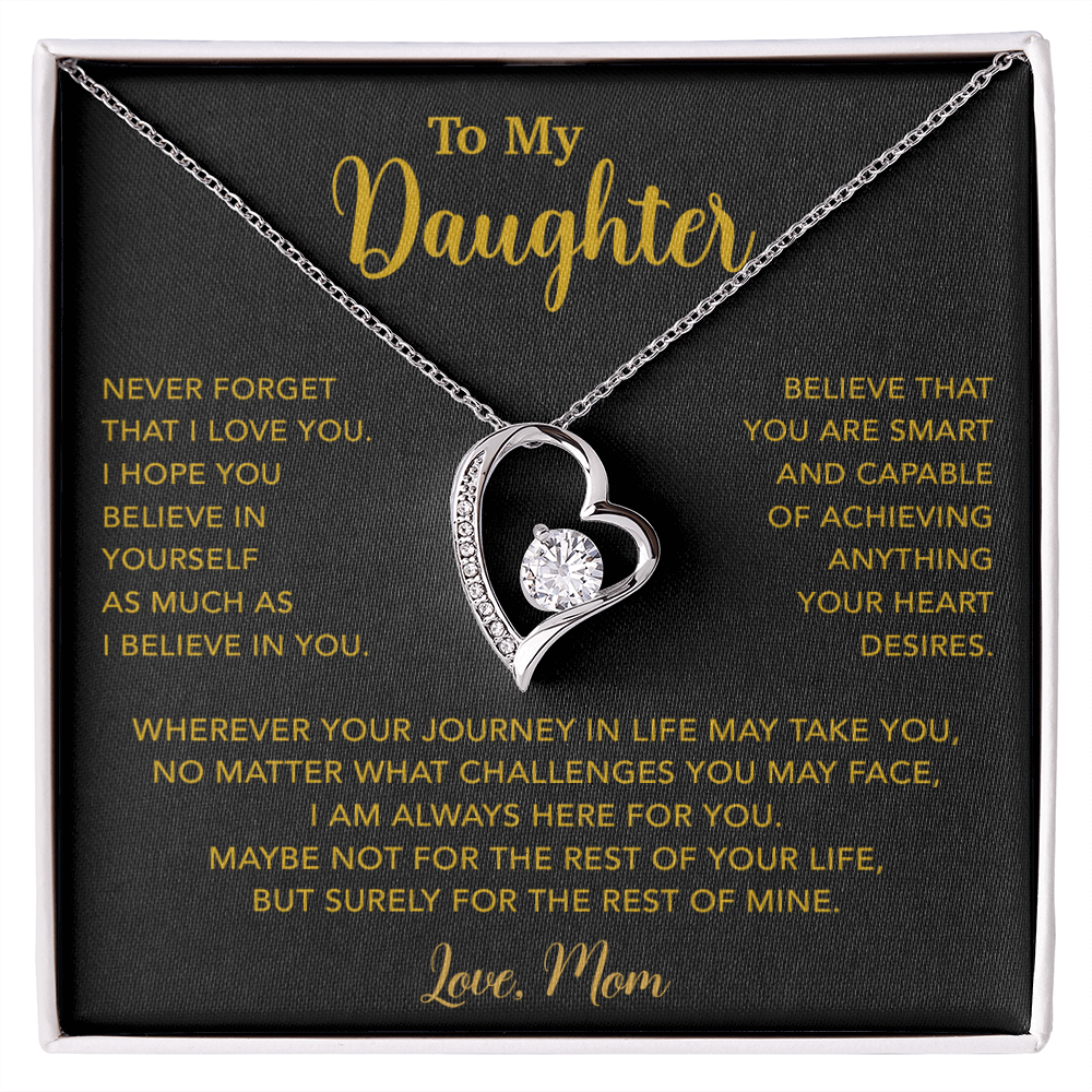 To My Daughter Necklace, Gift for Daughter from Mom, Mother Daughter Necklace 18_5_Gold