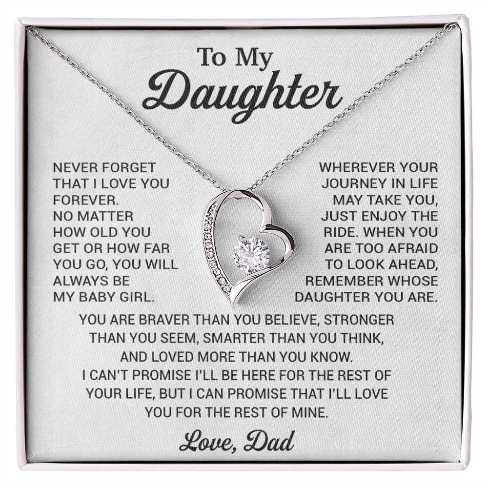 To My Daughter Necklace, Daughter Father Necklace, Daughter Gift From Dad 20_8_White