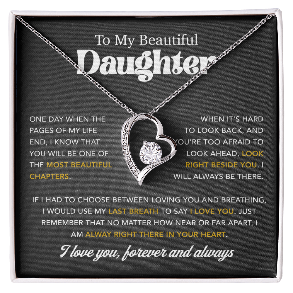 To My Daughter Necklace, Gift for Daughter from Dad, Father Daughter Necklace 7_7_Black