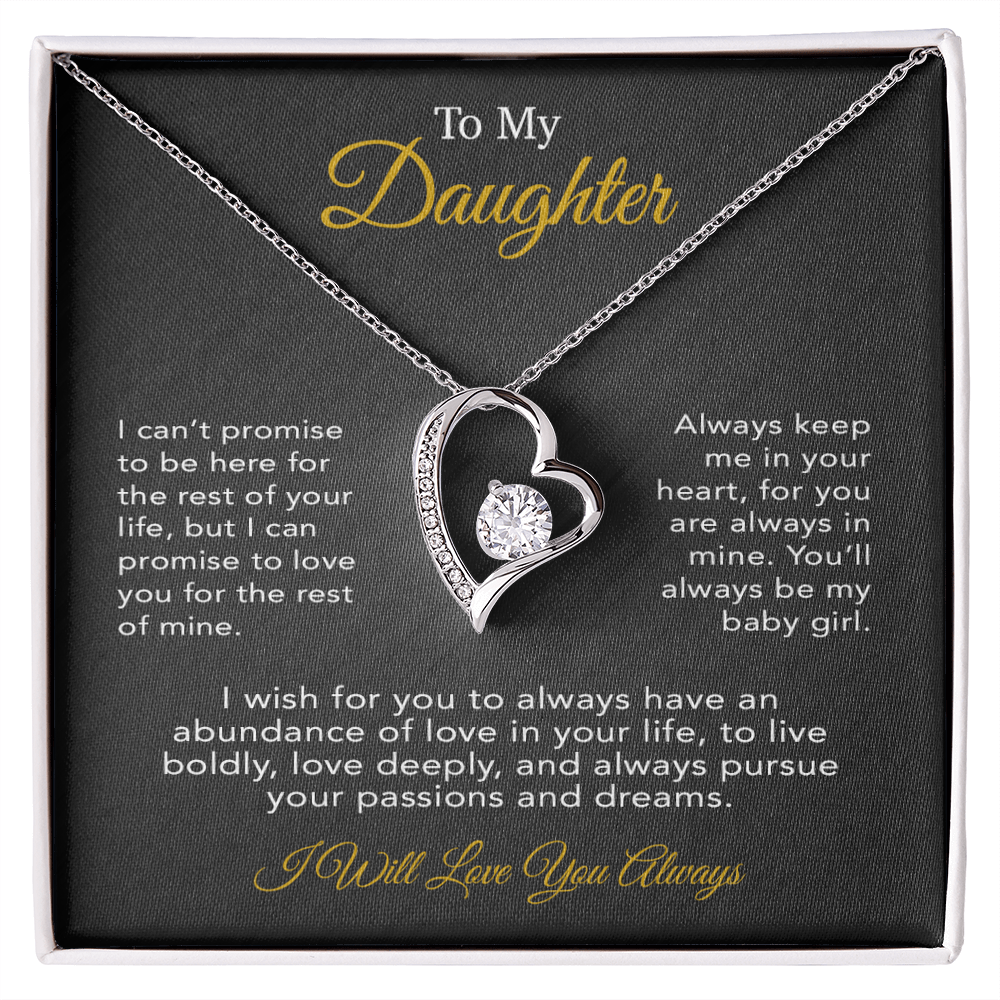 To My Daughter Necklace, Gift for Daughter from Dad, Father Daughter Necklace 19_6_Black