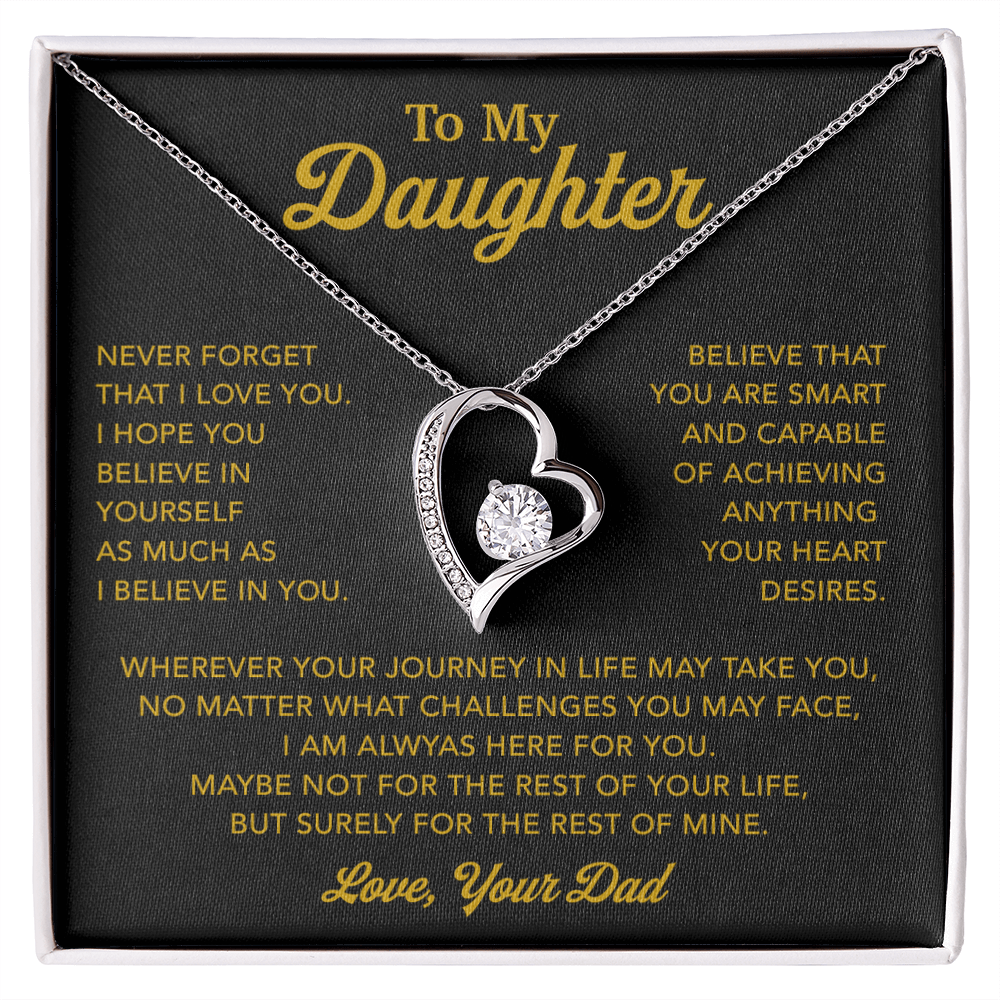 To My Daughter Necklace, Gift for Daughter from Dad, Father Daughter Necklace 9_1_Gold