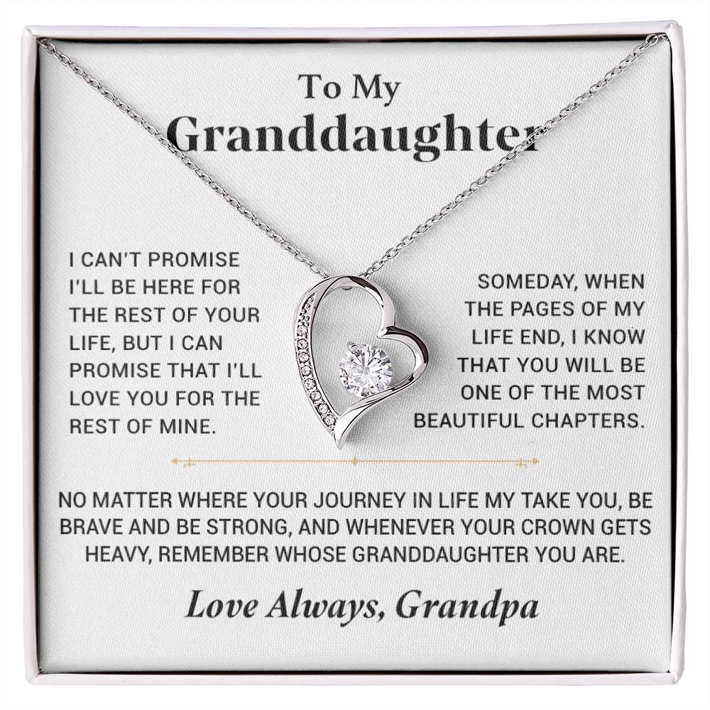 To My Granddaughter Necklace, Granddaughter Necklace Gift from Grandfather, Birthday Gift