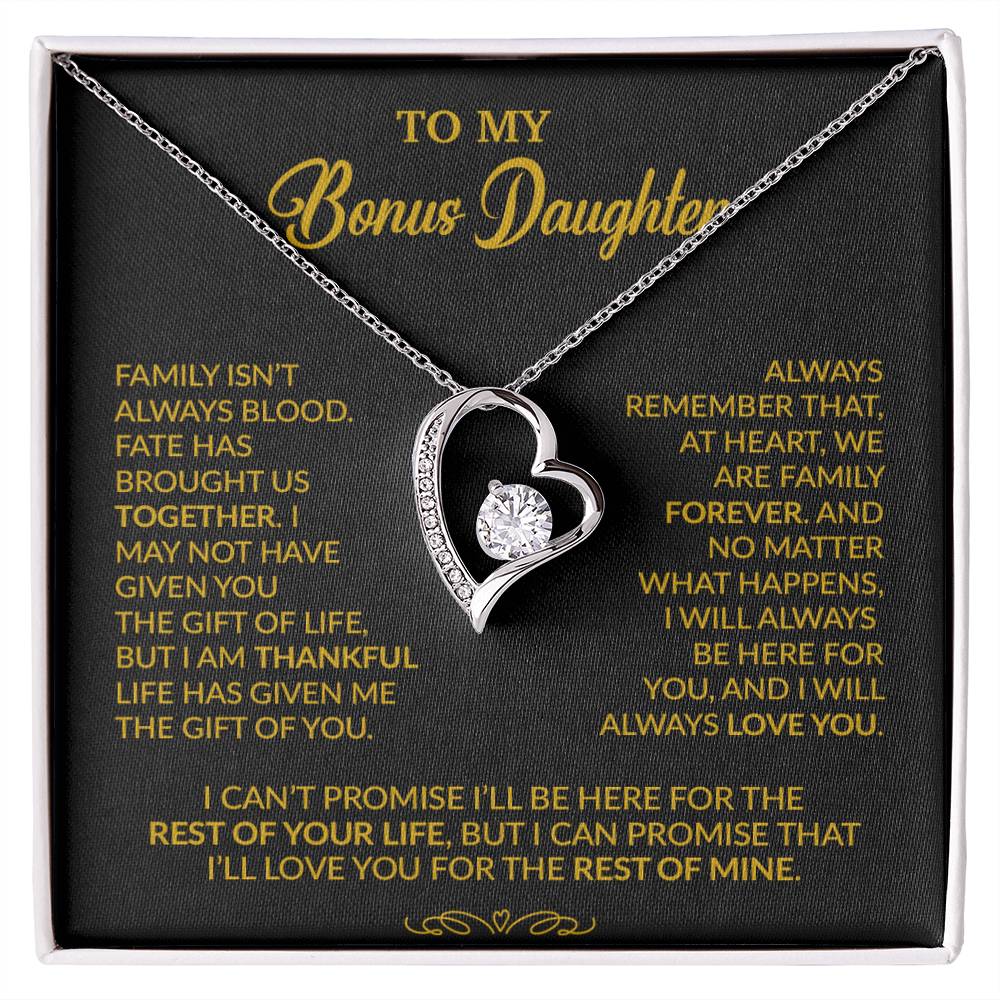 To My Bonus Daughter Necklace, Gift for Bonus Daughter, Step Daughter Birthday 30_9_Gold