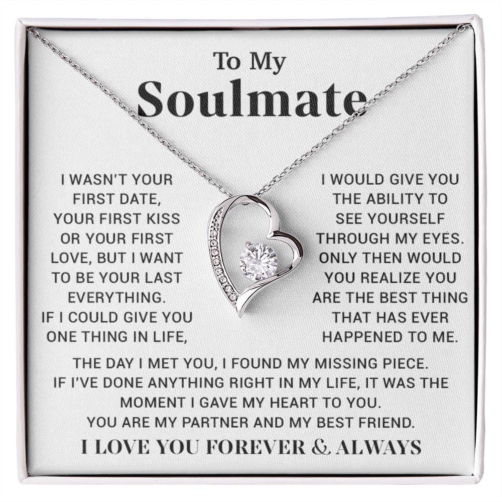 To My Soulmate Necklace, Gift for Wife Girlfriend Fiancée, Anniversary Necklace
