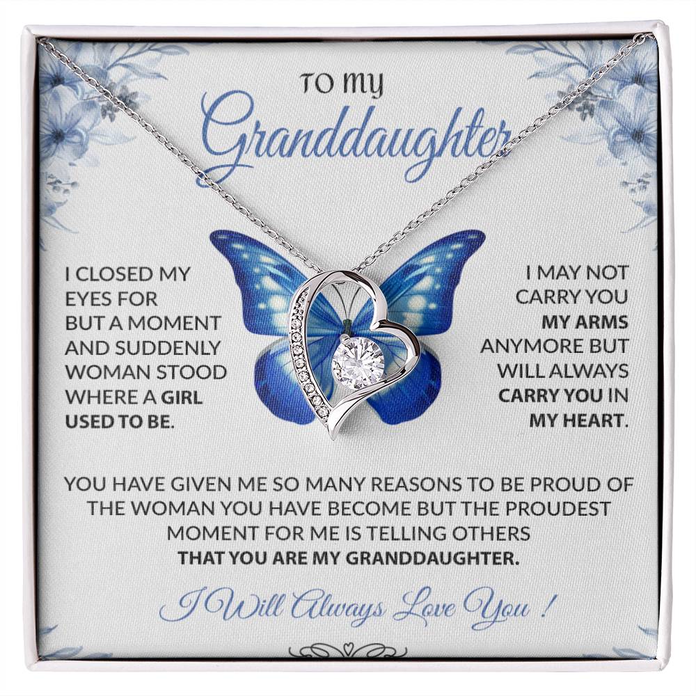To My Granddaughter Necklace, Gift for Granddaughter from Grandpa Grandma