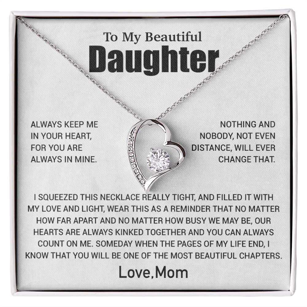 To My Daughter Necklace, Daughter Mother Necklace, Daughter Gift From Mom 2_6_White
