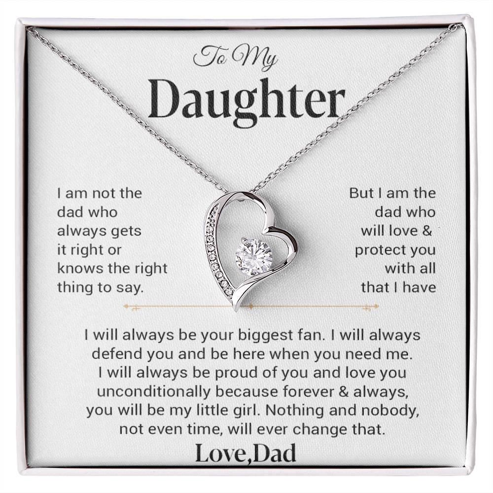 To My Daughter Necklace, Gift for Daughter from Dad, Father Daughter Necklace 21_11_White