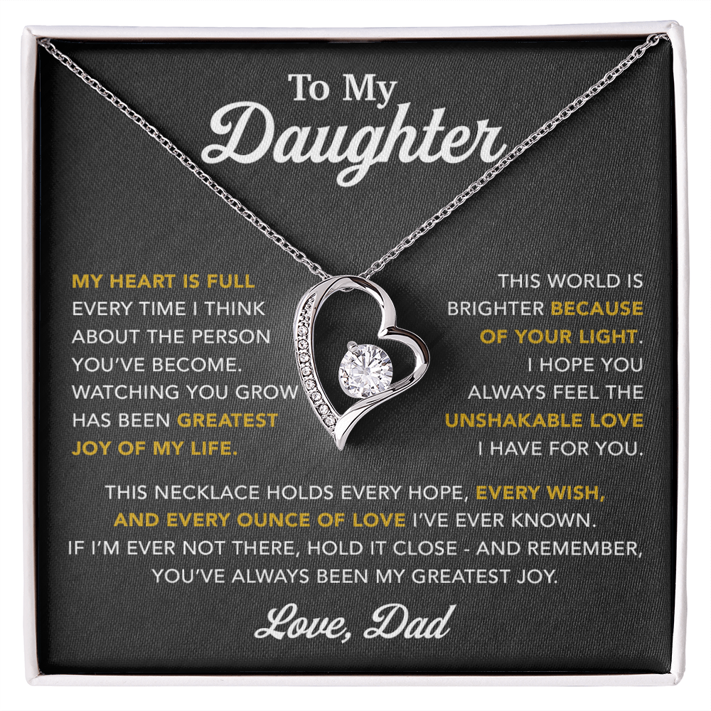 To My Daughter Necklace, Gift for Daughter from Dad, Father Daughter Necklace 16_6_Black