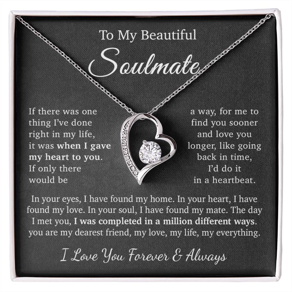 To My Soulmate Necklace, Gift for Wife Girlfriend Fiancée, Anniversary Gift