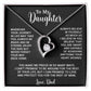 To My Daughter Necklace, Gift for Daughter from Dad, Father Daughter Necklace 3_6_Black