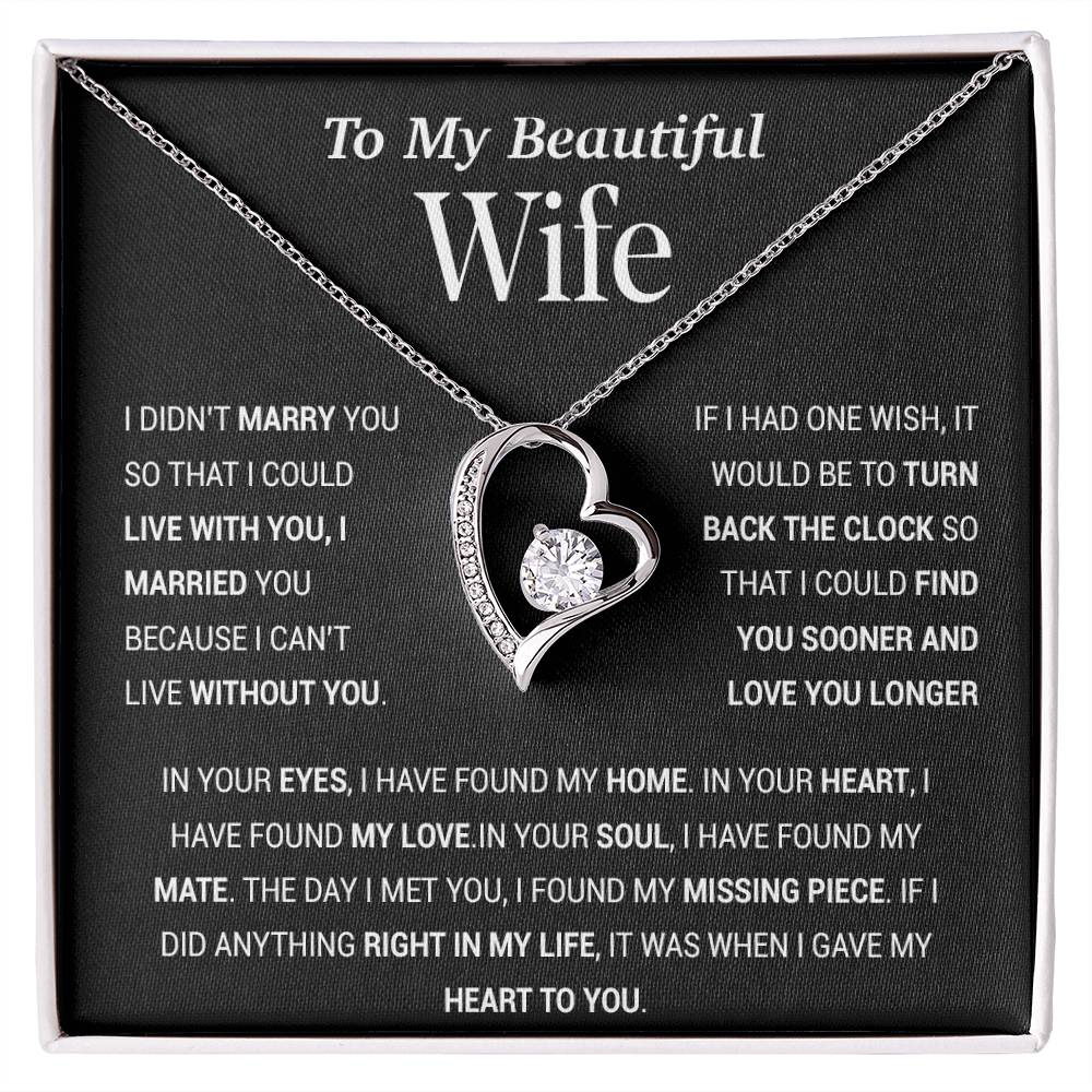 To My Wife Necklace, Gift For Wife, Anniversary Gift For Wife, Christmas Gift 27_11_Black