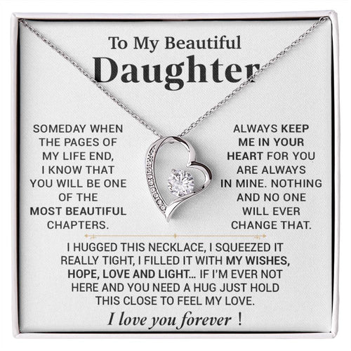 To My Beautiful Daughter Necklace, Gift for Daughter, Birthday Gift for Daughter