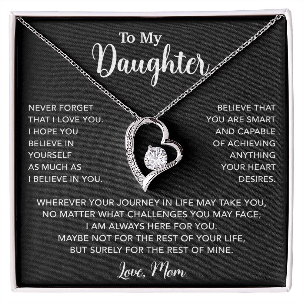 To My Daughter Necklace, Gift for Daughter from Mom, Mother Daughter Necklace 18_5_Black